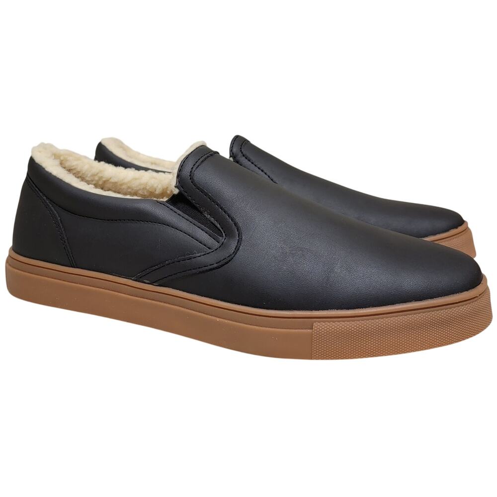 Deer Stags Men Tillard Slip On Faux Fur Lined Sneakers Size US 9.5M Black